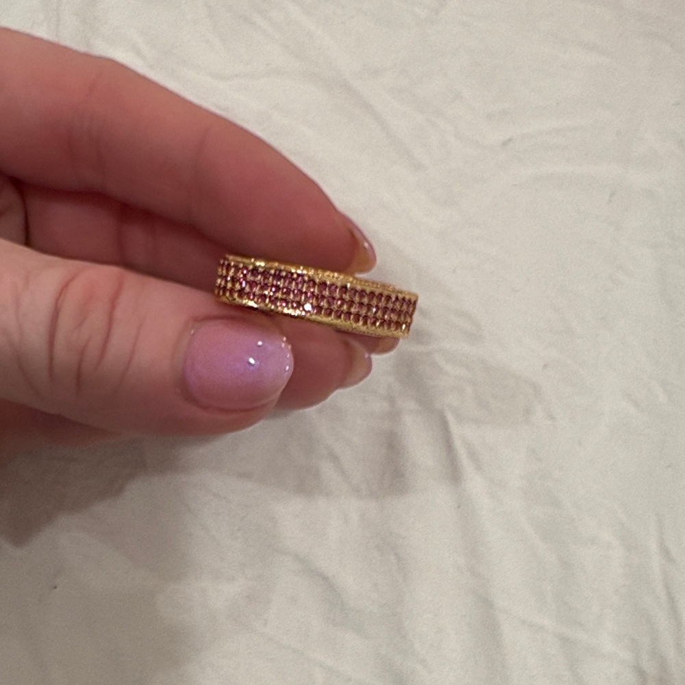 Kurt Geiger Gold Textured Women's Ring - Picture 5 of 8